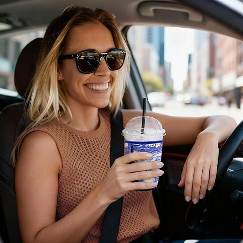 Miniatura 4 de Fundas de neopreno reutilizables aisladas para café helado y soporte para taza de café, ajuste universal de 16-32 onzas para bebidas calientes y