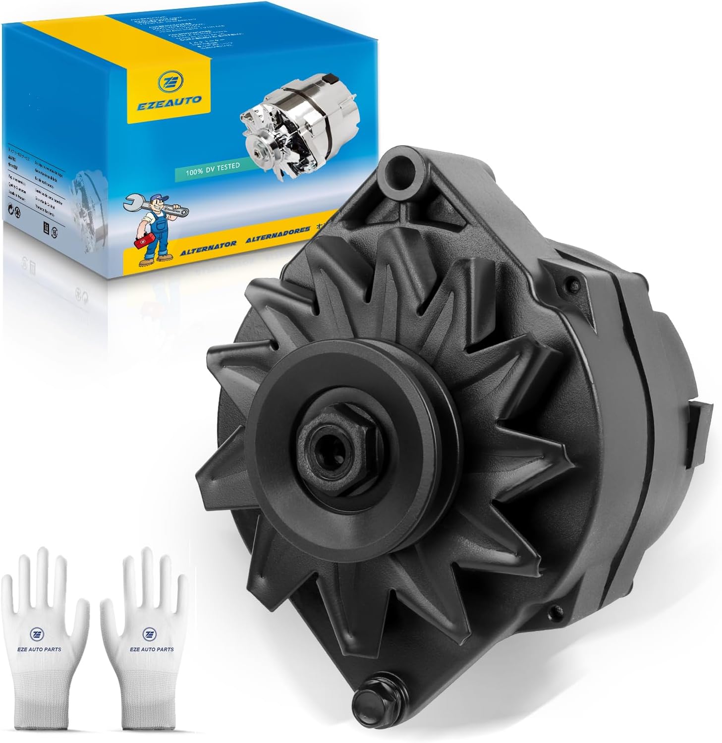 Ezexpreze 120A Upgraded 1 Wire GM Alternator New Self Exciting High Output 10SI SBC BBC for Chevy ADR0335 334-2114 ADR0325 7127-SE105 400-12340 20-102-7 7127-SE-B