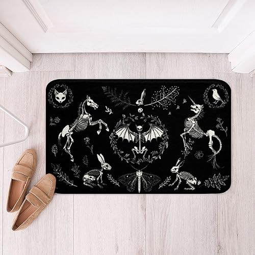 Miniatura 4 de Alfombra de baño de calavera de azúcar, huesos de esqueleto, antideslizante, absorbente, decoración gótica, alfombra de baño de microfibra súper