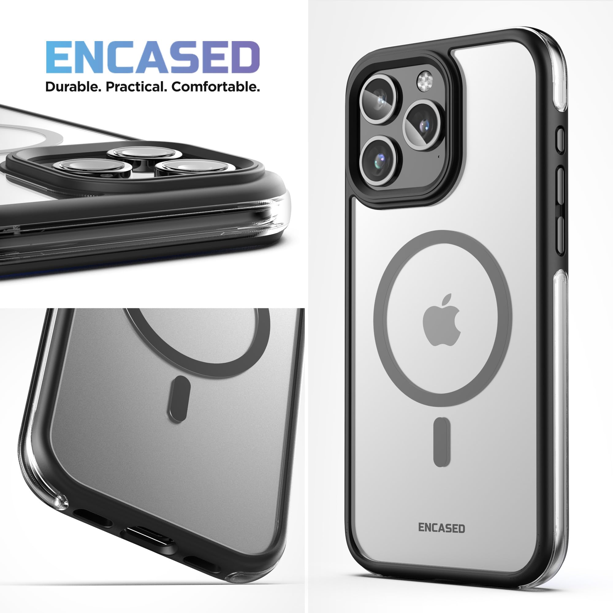 Encased Belt Case for iPhone 15 Pro Max with Holster Clip, Compatible with MagSafe, Magnetic Hybrid Cover with AirGuard Technology (2023)