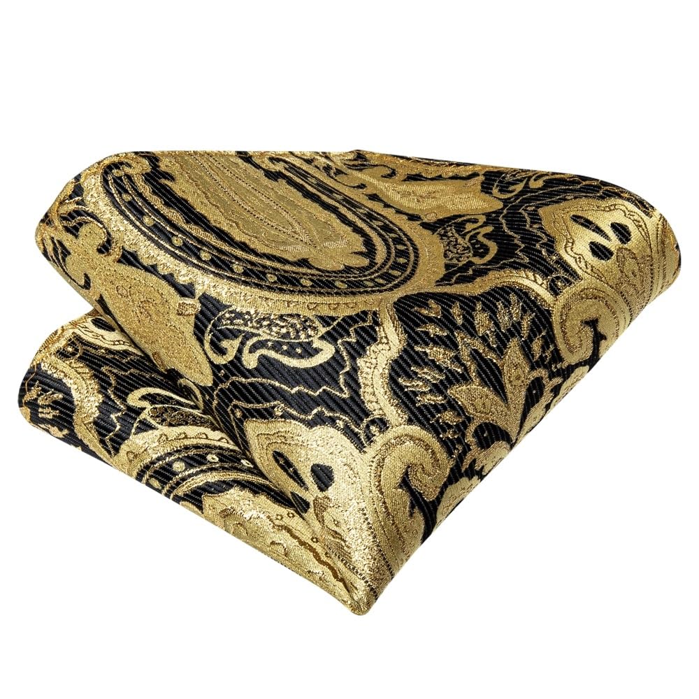 JFDBGU Paisley Self Tie Bow Tie Silk Woven Wedding Party Ties Hanky Brooch Pin Set Tuxedo Bow