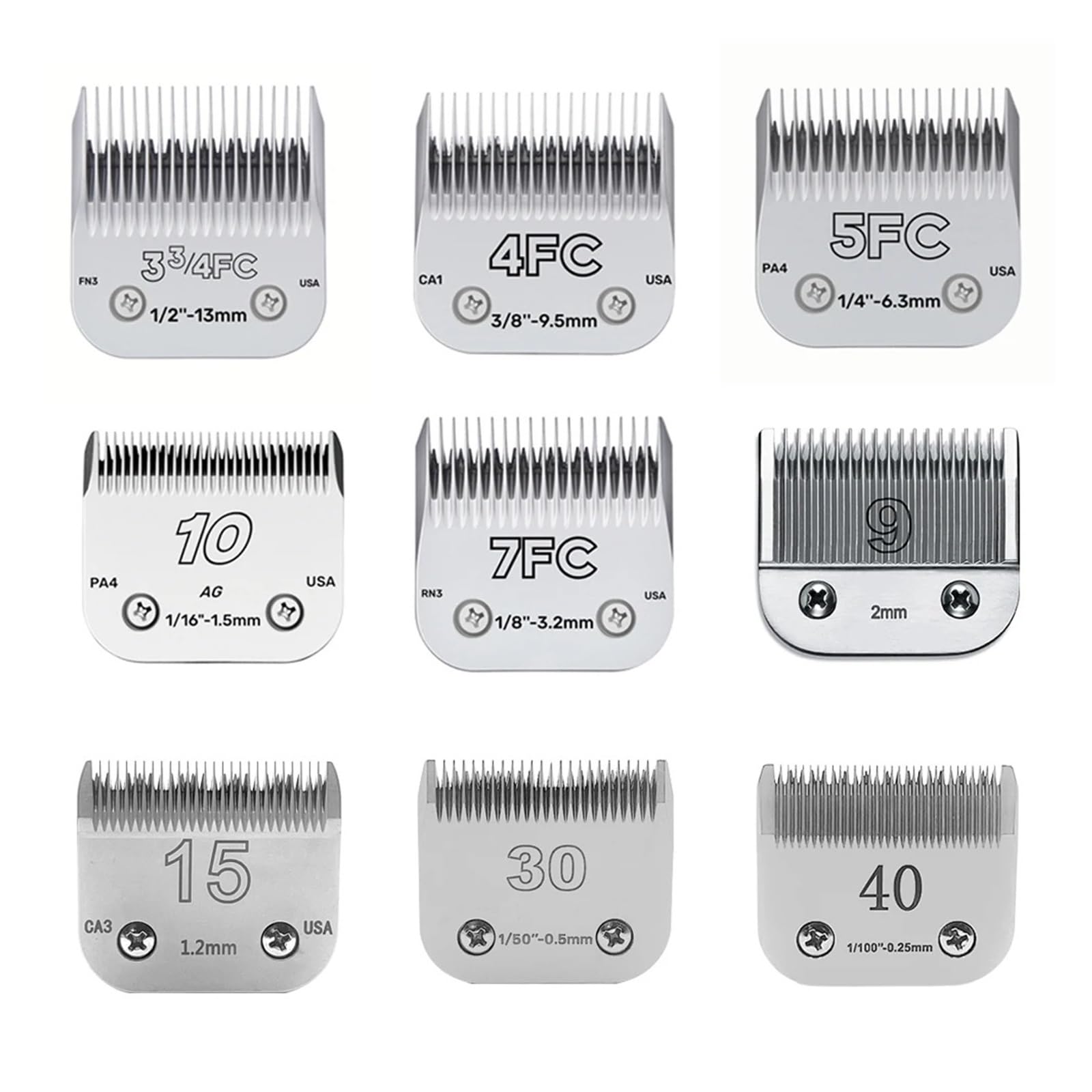 Lame De Tondeuse Amovible A5 For Animaux De Compagnie – Tête De Rechange En Acier Au Carbone Compatible Avec Les Tondeuses Andis, Oster, Wahl KM, Laube, Heiniger Et Thrive(50-0.2mm)