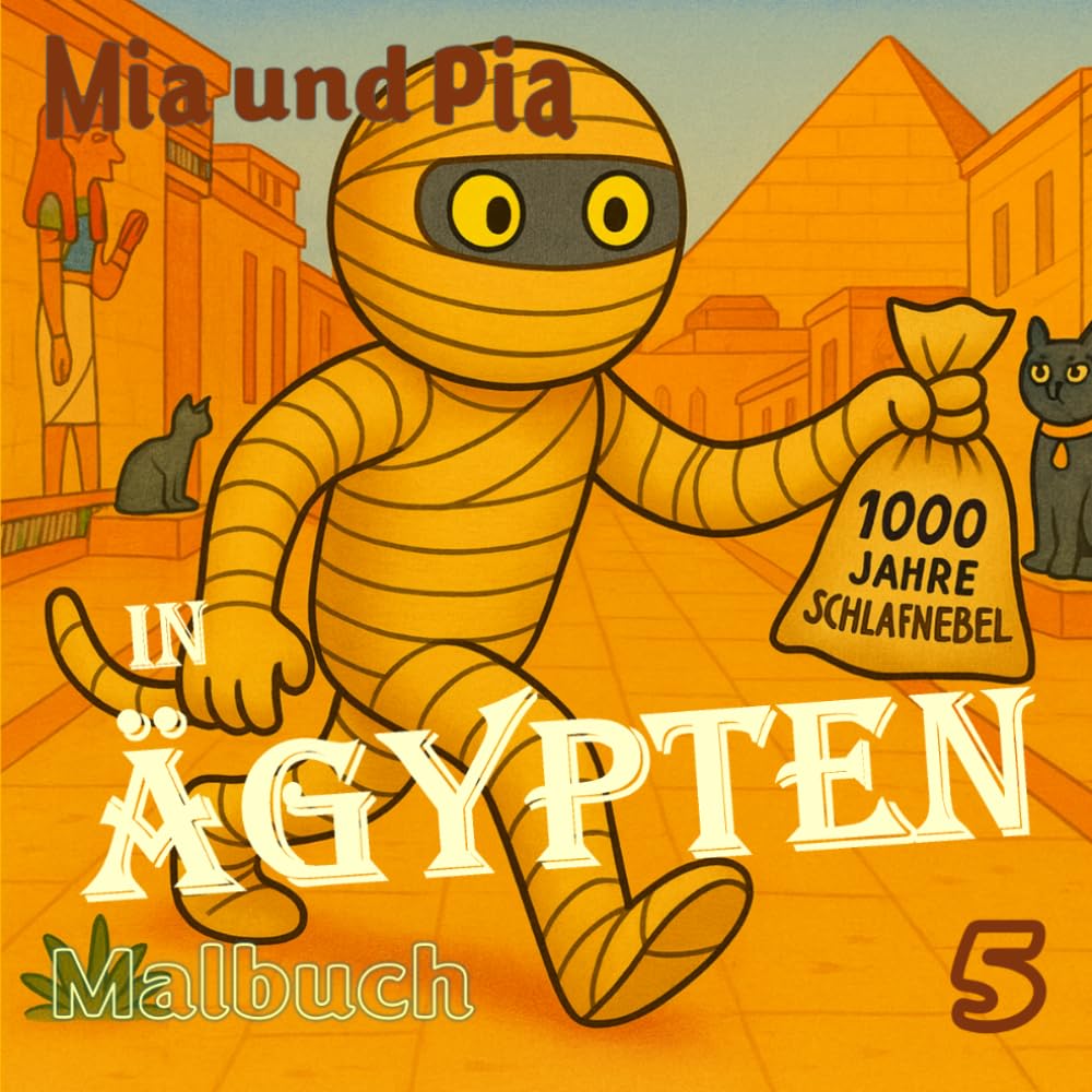 Mia und Pia - In Ägypten - Band 5: 46 Ausmalseiten mit Kätzchen + spannende Katzen-Fakten – Malspaß und Wissen für Kinder (Mia und Pia - Ausmalspaß ... - Abenteuer zum Ausmalen, Lernen und Staunen)