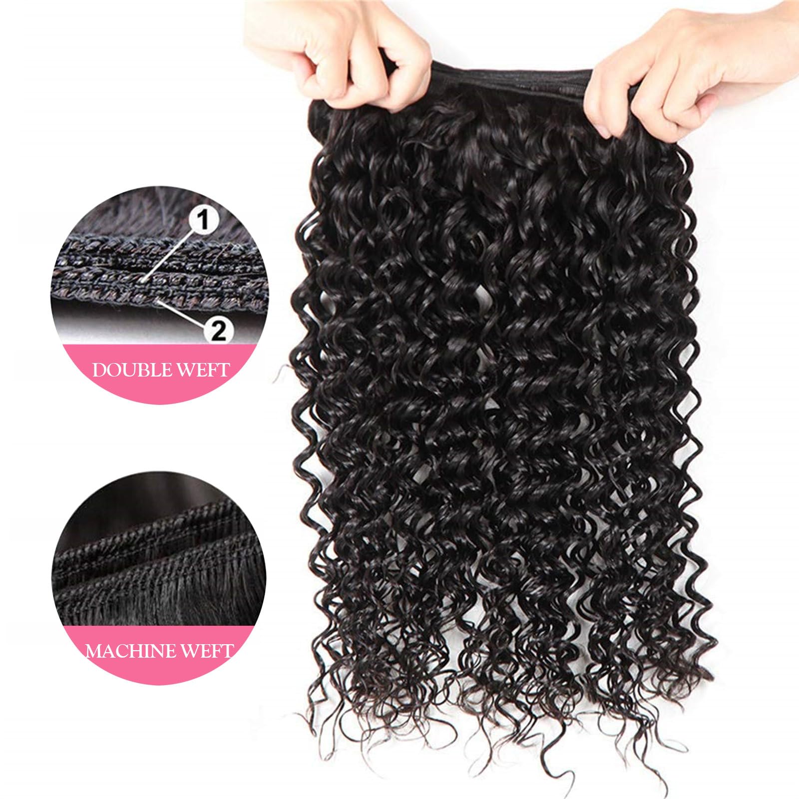 Brazilian Water Wave Human Hair Extensions 22 24 26 Inch Bundles 22 24 26+20 Body Wave Human Hair Bundles with Closure  main image 2