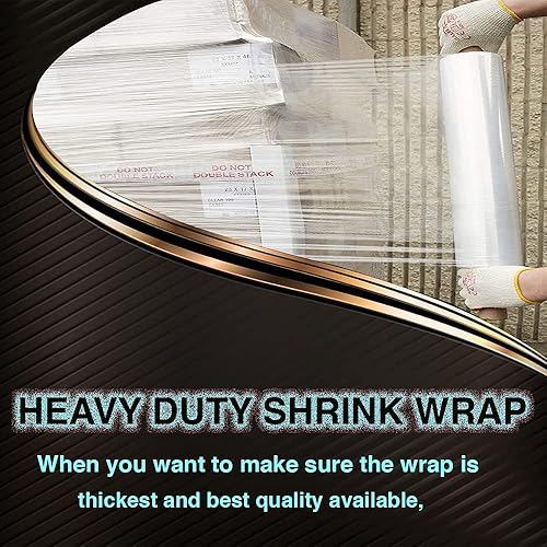Miniatura 3 de Rollo de 20 pulgadas x 1000 pies, calibre 80 grueso, envoltura retráctil de película de plástico, para mudanzas de cajas de palés, estiramiento