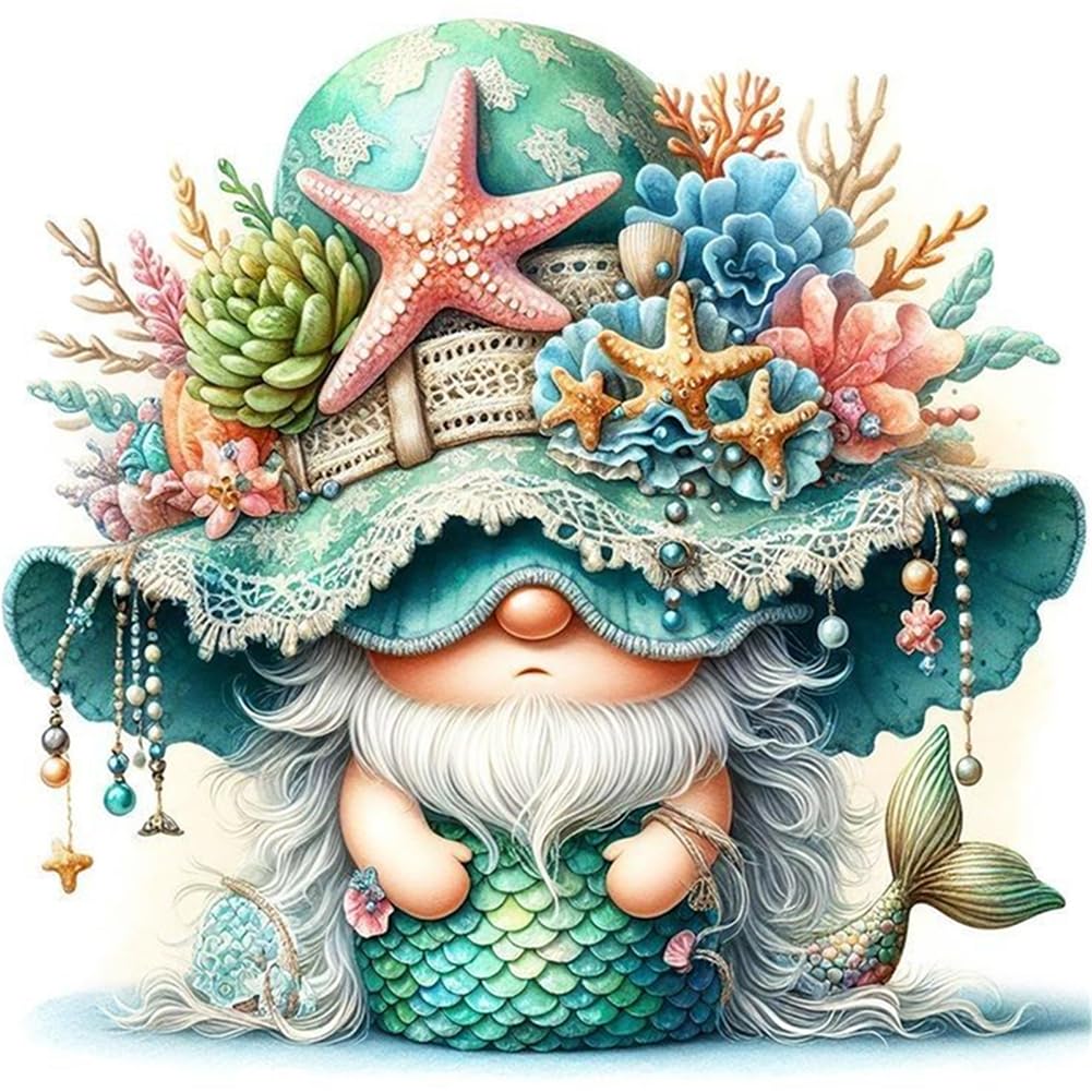Fiorky Cross Stitch Kits for Adults - Full Embroidery Eco-cotton Thread 11CT Printed Gnome Cross Stitch Kit Art Crafts Embroidery Kits for Adults Beginners