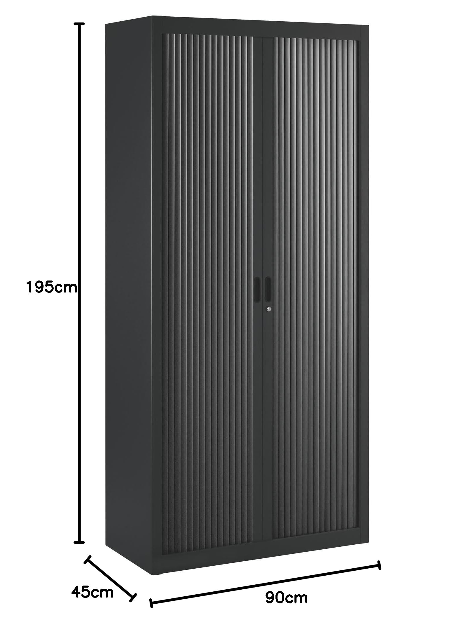 Armoire à rideaux démontables Economique 195 x 90 cm corps noir (Noir)