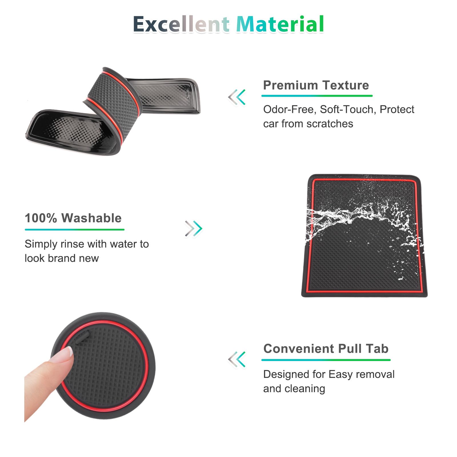 GAFAT Tappetini Antiscivolo Per Console Centrale – Compatibili Con Nissan Juke F15 (2011-2018) - 3