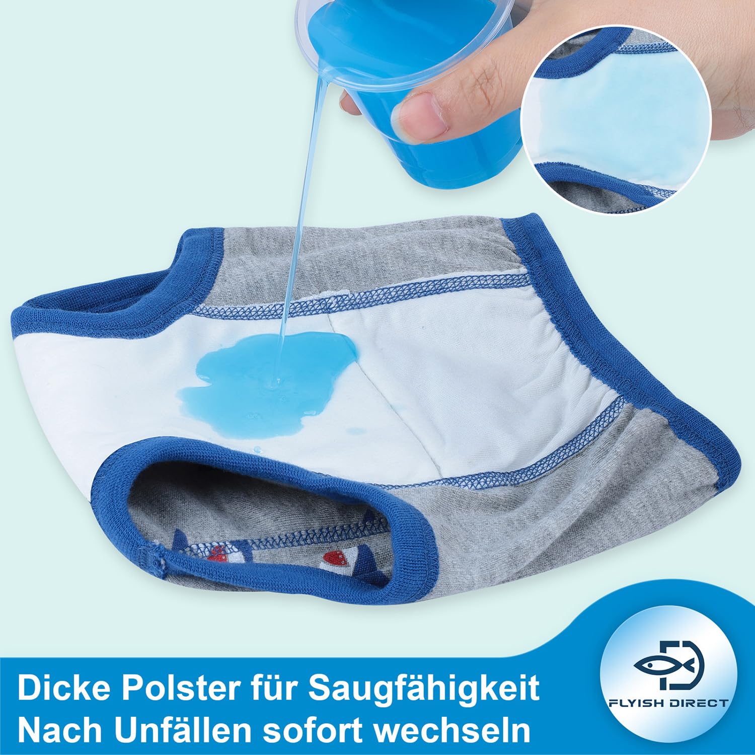 FLYISH DIRECT 2er Pack Kinder Töpfchen Trainingshose, Baby Trainingsunterwäsche – nur für kleine Unfälle