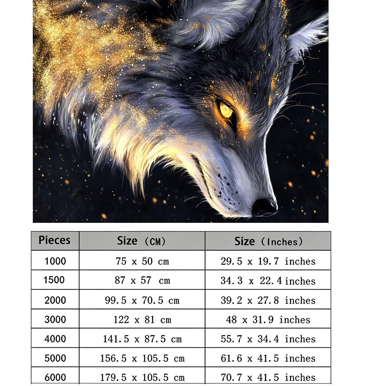 Puzzle 3000P Pièces Loup rêve, Puzzles Bois 48 x 31.9 in, Classiques l0-353