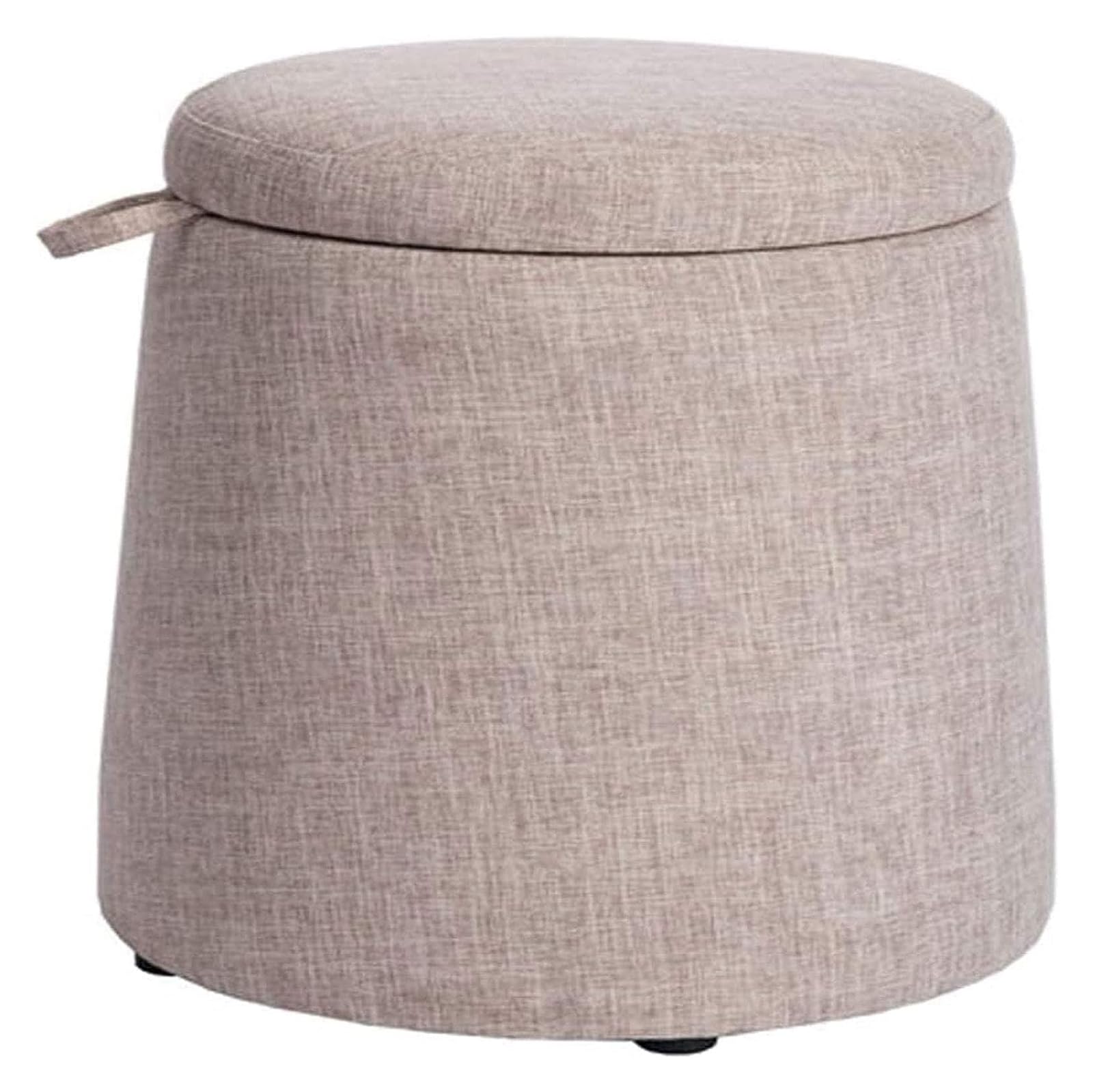 Repose-pieds ottoman et tabouret de rangement rond en tissu gris amovible