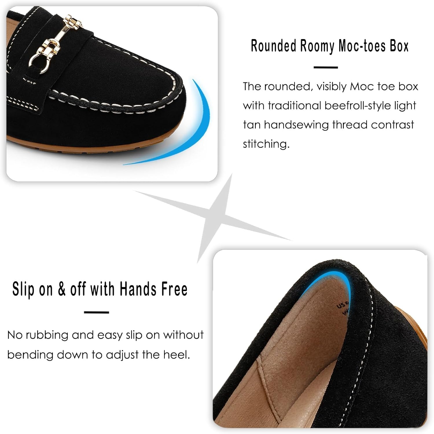 KORDAL Women's Comfortable & Lightweight Suede Leather Loafers Slip-Ons Driving Mocs Walking Shoes Cute Business Casual Dress Shoes Work Flats for Women - Image 6