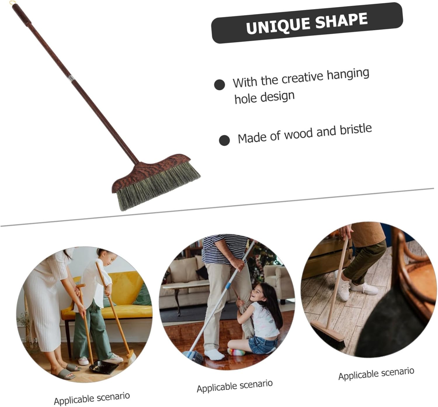 Long Handle Heavy-Duty Broom Soft Bristle for Home Cleaning Dust Removal and Floor Scraping Durable Construction for Indoor and Outdoor Use