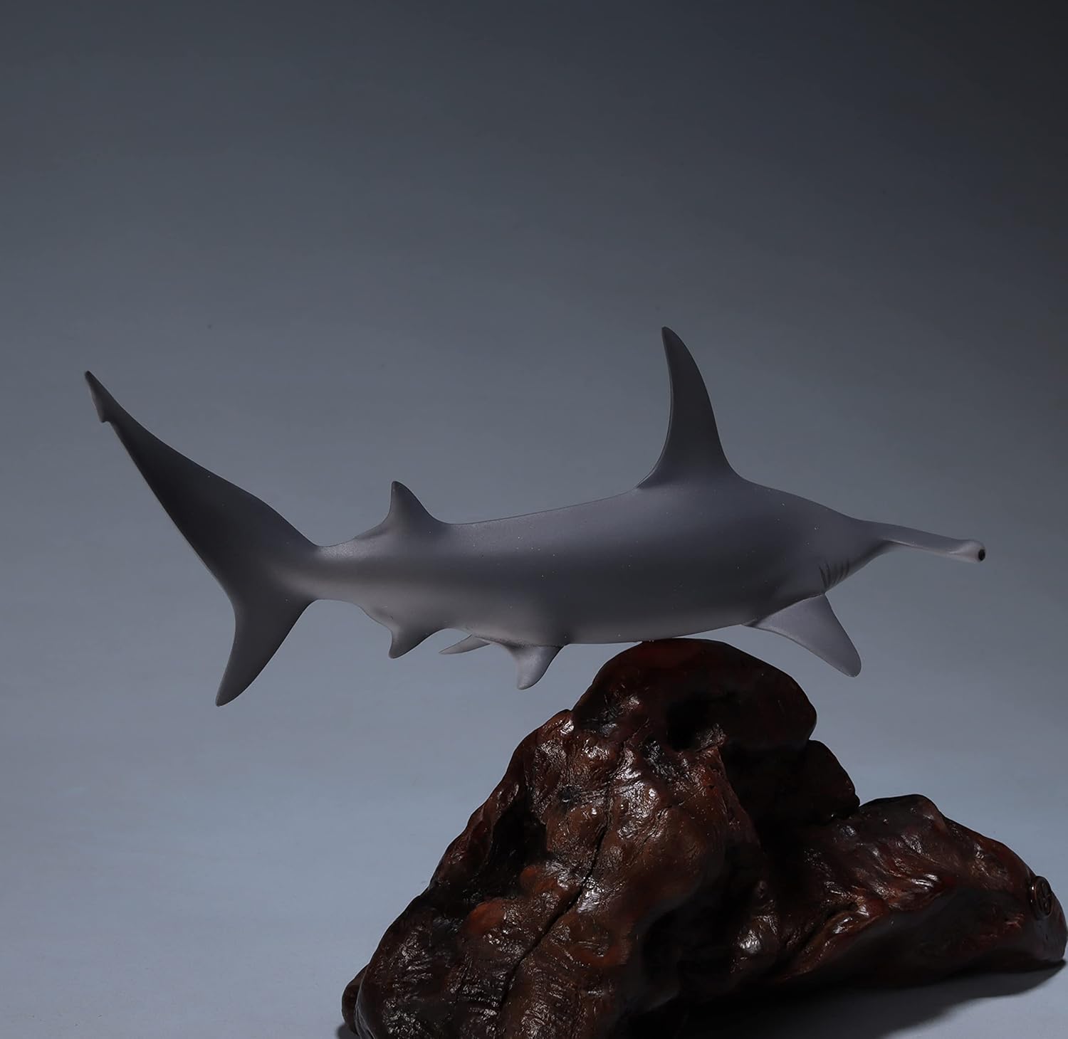 Hammerhead Shark by John Perry 9 inch Airbrushed on Polished burl Base. Signed