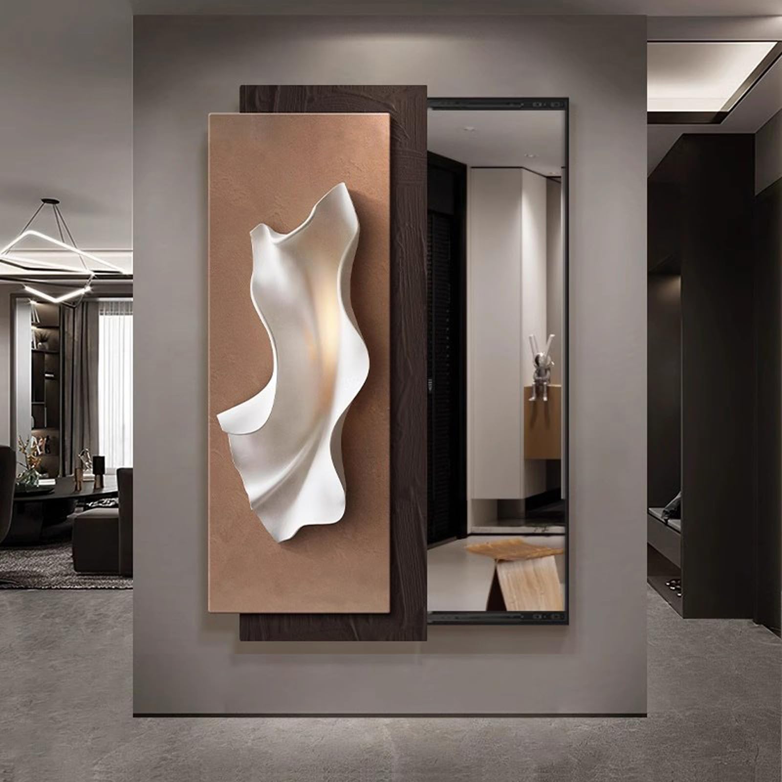 Miroir mural pleine longueur et rail coulissant premium