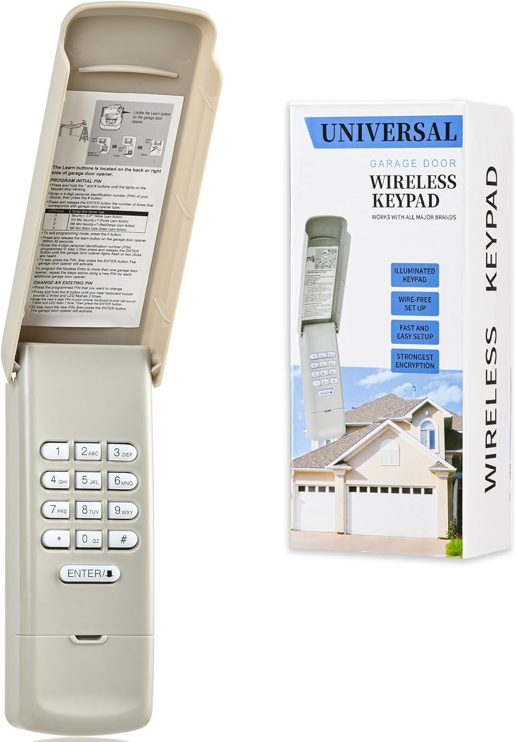 for Liftmaster Chamberlain Craftsman Garage Door Opener Keypad Universal, Replaces 877MAX 878MAX 877LM G940EV-P2 CMXZDCG440
