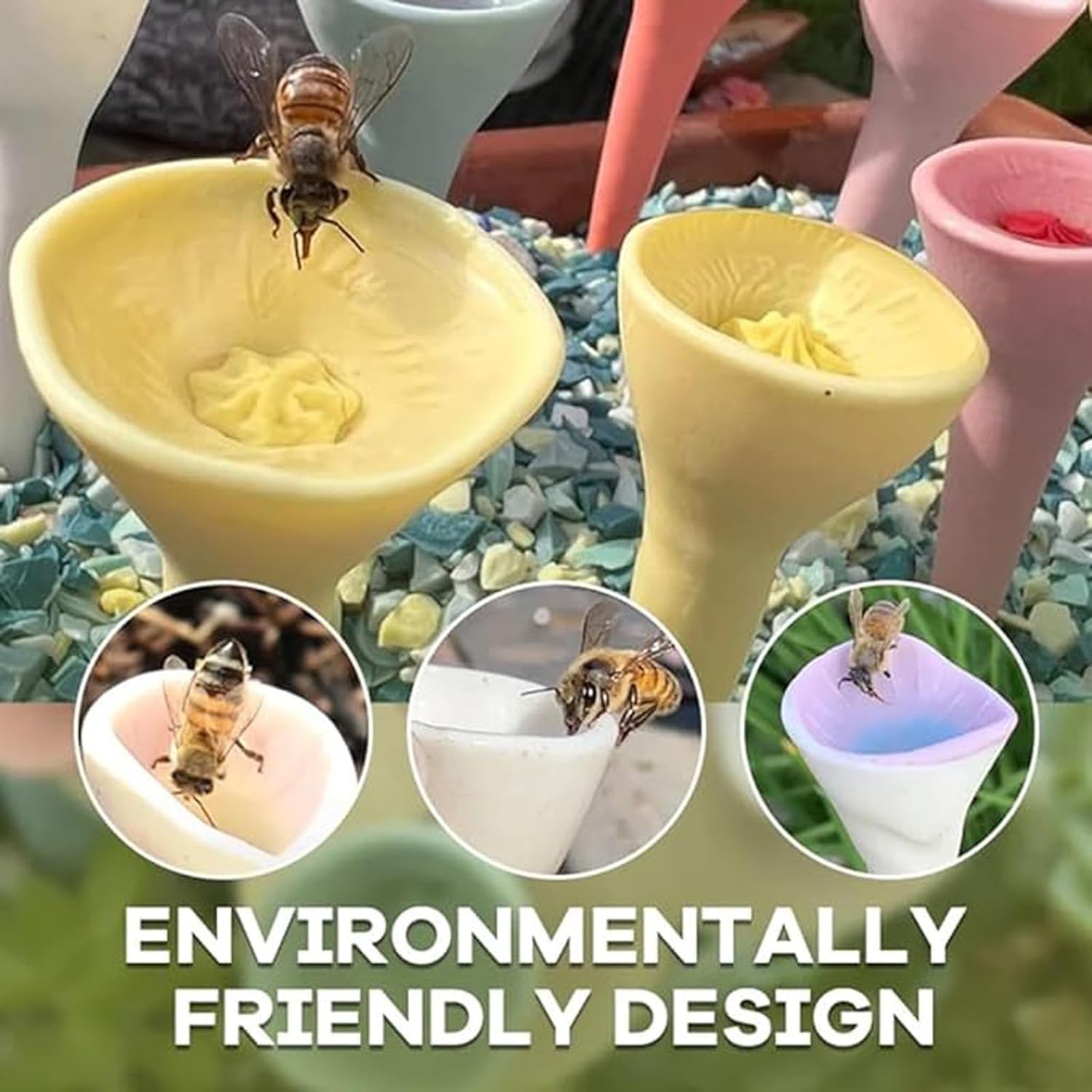 Lot De 3 îles Flottantes Pour Abeilles Et Papillons - Abreuvoir à Insectes Pour Jardin - Pliable - 4