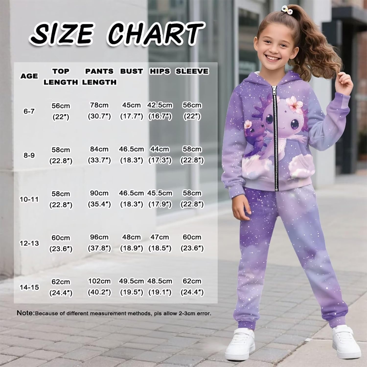 Girls 2 Piece Outfits Tracksuit Full Zip Hoodie Sweatshirt and Jogger Sweatpant Sweatsuit with Pockets for 6-15Y