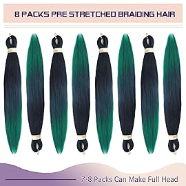 Beyond Beauty Braiding Hair pre stretched, Braids Synthetic Fiber Ombre Yaki Texture, Natural Easy Twist Braids Crochet Hair Hot Water Setting hair extensions