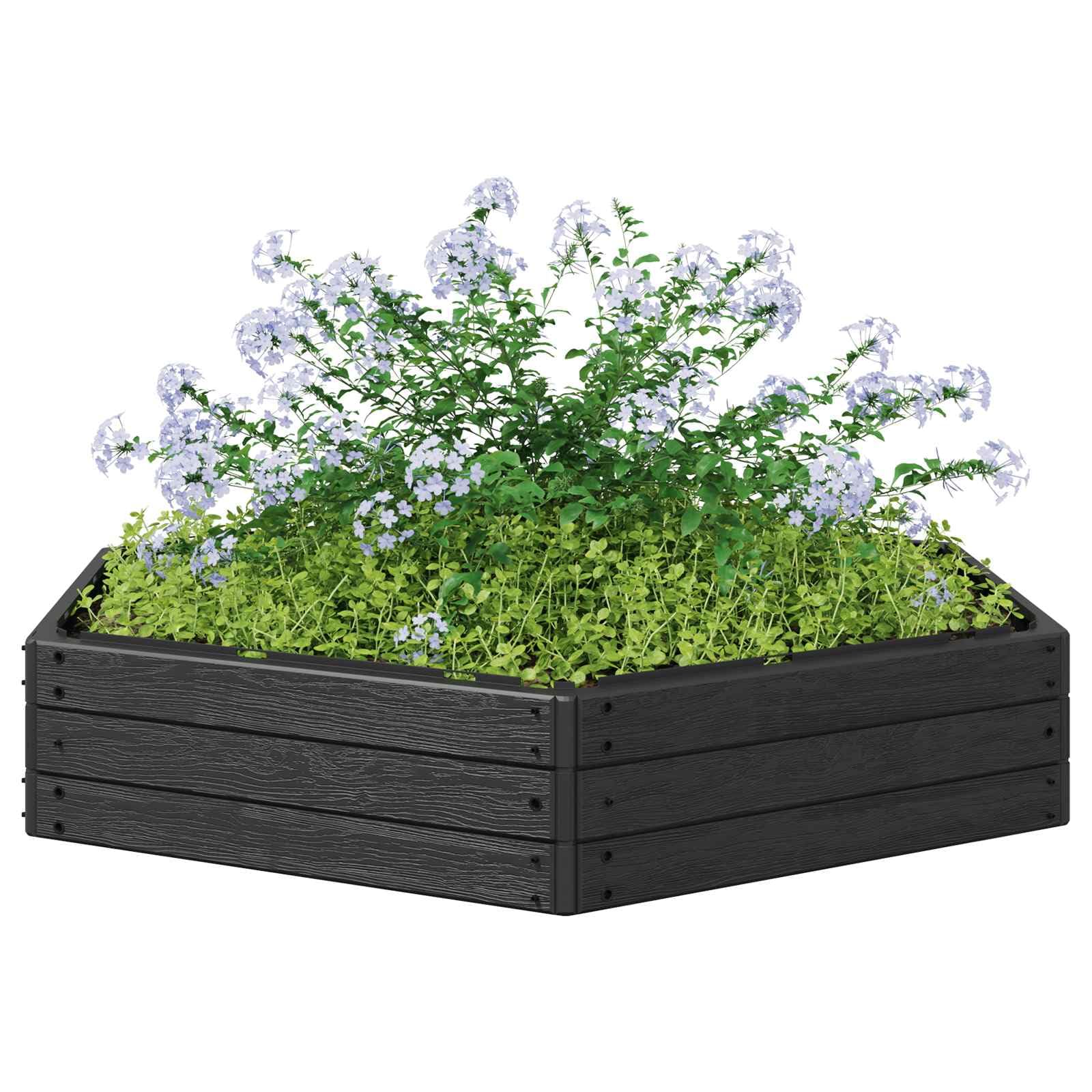 vidaXL Podniesiony grządka Czarny 148 x 129 x 25 cm PP