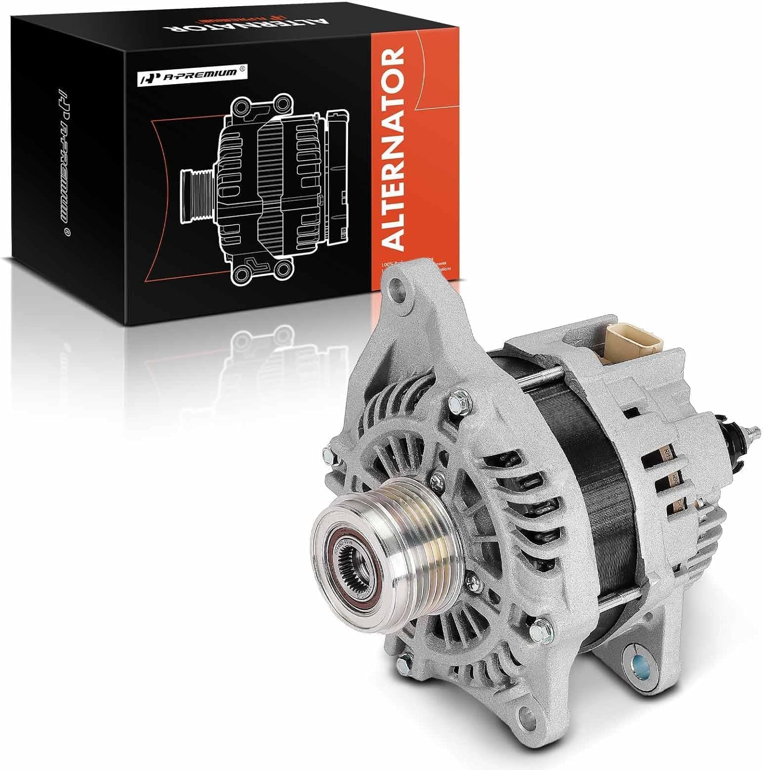 A-Premium Alternator Compatible with Mitsubishi Outlander 2011-2019 2.4L, Outlander Sport 2011-2018, Lancer 2011-2015 2.0L 2.4L, Lancer 2016-2017, RVR 2011-2019, 12V 130A 6-Groove Clutch Pulley CW
