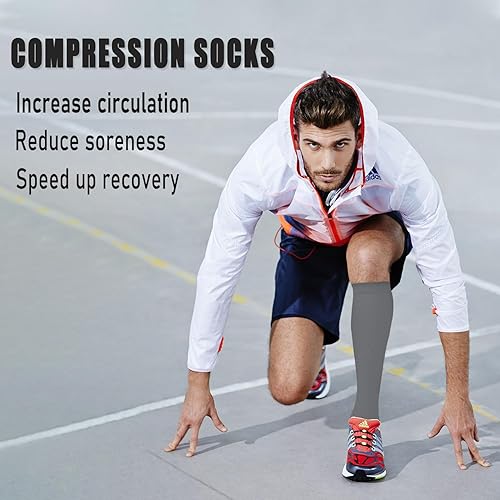 Miniatura 3 de CTHH 57 pares de calcetines de compresión para la circulación de mujeres y hombres, el mejor apoyo para correr, atletismo, enfermería, viajes