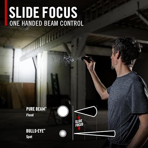 Miniatura 3 de Coast XT7R Linterna LED recargable de 1500 lúmenes con soporte magnético, enfoque deslizante y clip de bolsillo, color negro