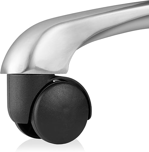 Miniatura 7 de Saloniture Taburete hidráulico rodante con respaldo bajo  Silla giratoria ajustable para spa, tienda, salón, masaje u oficina médica, color crema