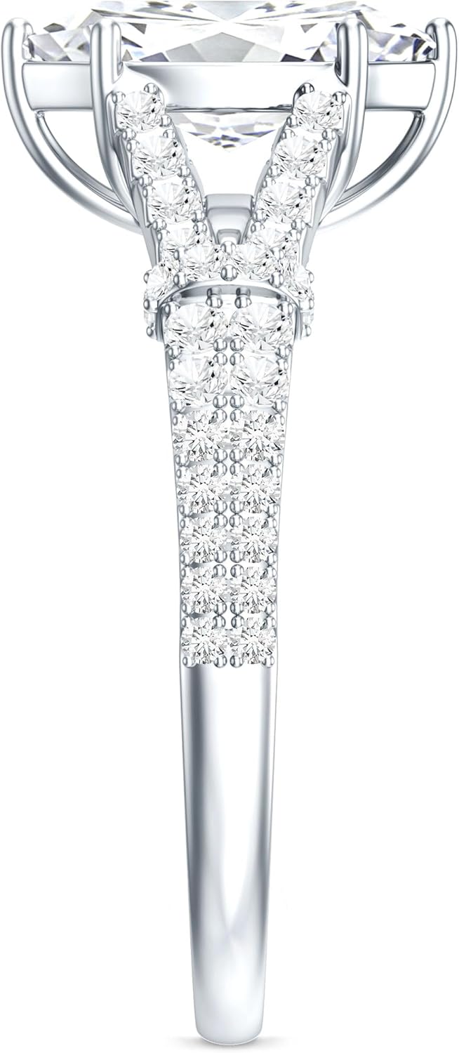 Certified Moissanite Marquise Engagement Ring, D-Vs1 Quality, Moissanite 1 Ct Engagement Ring For Women - With Jewelry Box