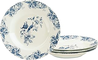 Fanquare 8" Bone China Soup Bowls Set of 4