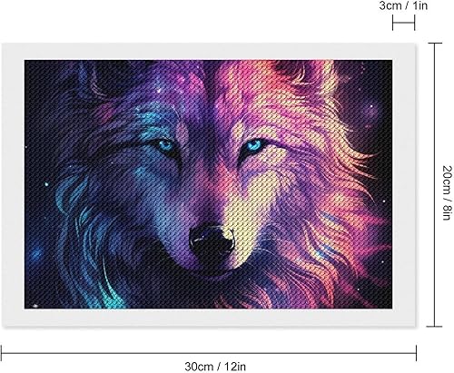 Miniatura 2 de Kit de pintura de diamante de lobo, arte de diamantes 5D con diamantes redondos para decoración de pared del hogar y regalos (8 x 12 pulgadas)