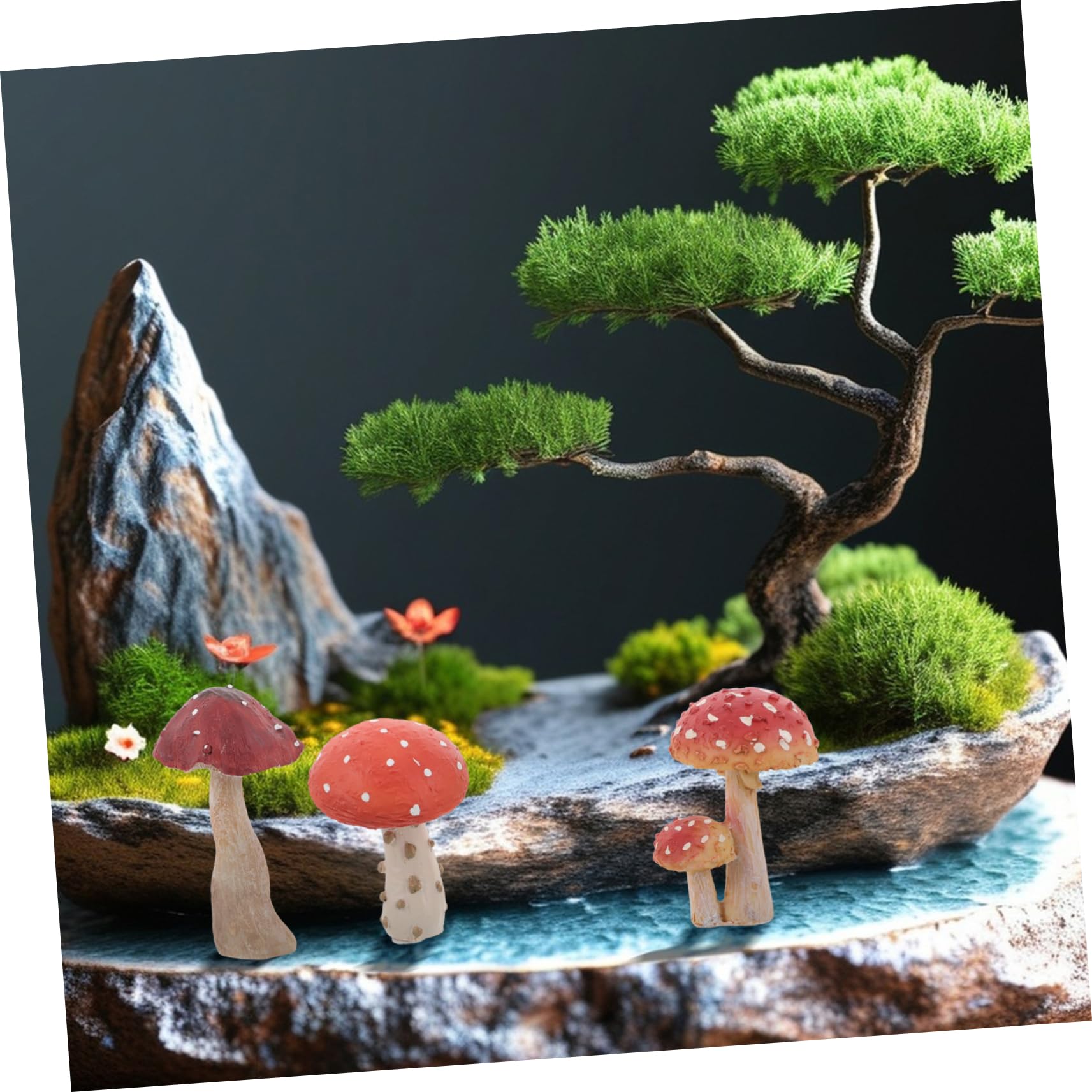 SUPVOX Decorazioni da Giardino Esterno Funghetti Decorativi in Resina Rossa, Sculture Artistiche e Resistenti per Lawn e Yard, Perfette per Vacanze Estive