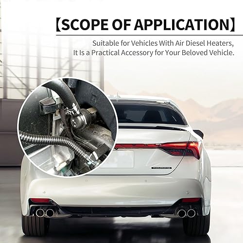 Miniatura 7 de Manguera de escape de acero inoxidable, tanque de combustible, manguera de ventilación de gas diésel, longitud de 78.7 pulgadas, tubo de escape