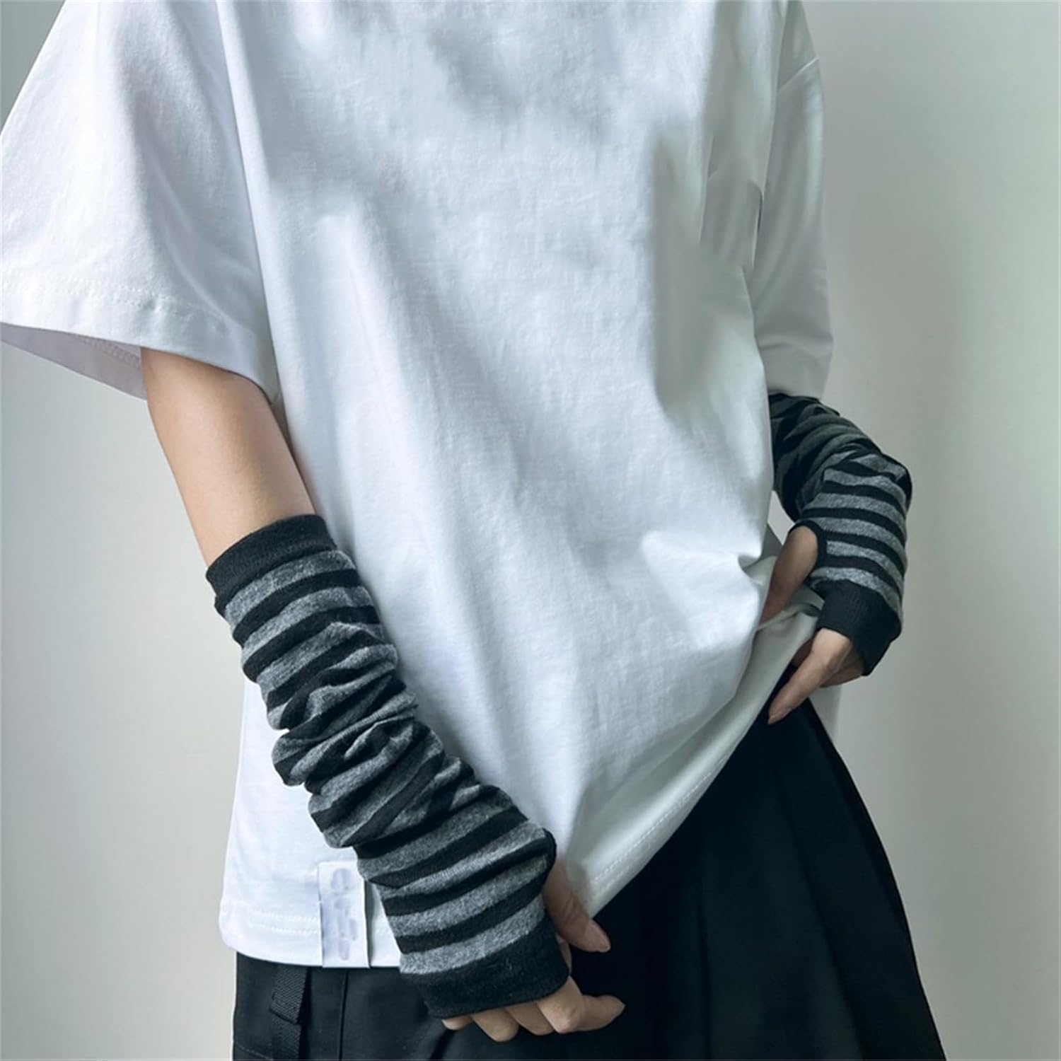 Goth Arm Warmers for Women Y2k Harajuku Punk Rock Rave Gothic Grunge