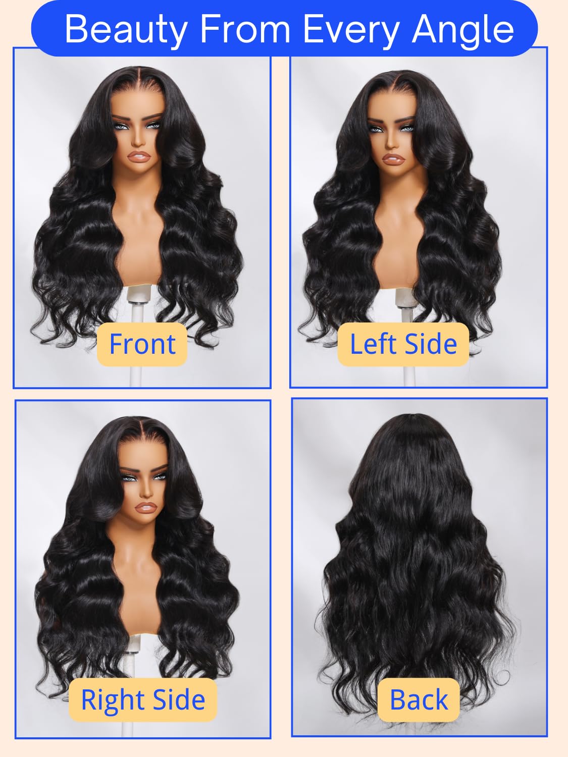 Nadula Bye Bye Knots No Slip Body Wave Drawstring Wig Human Hair, Glueless Pre Cut 7x5 HD Bye Bye Slip Lace Front Wig Pre Plucked Bleached Knots Ready to Go with Flexible Mesh Cap Fits All Head 16inch