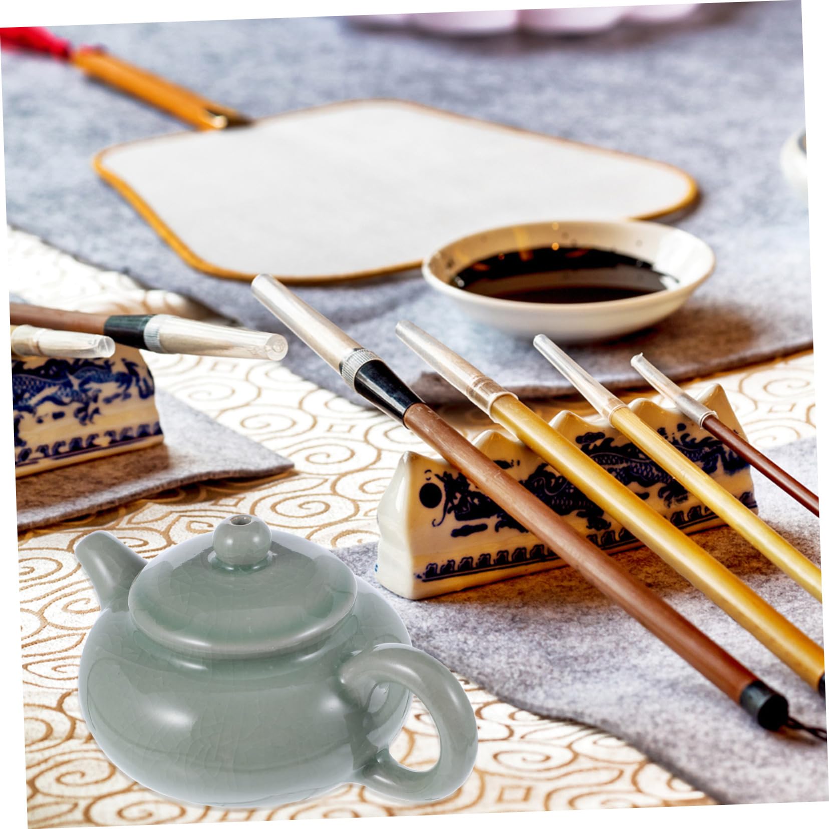 SEWACC 3pièces Encre Céramique Forme De Théière Distributeur Eau Pratique Pour Et Peinture Accessoire Multifonctionnel