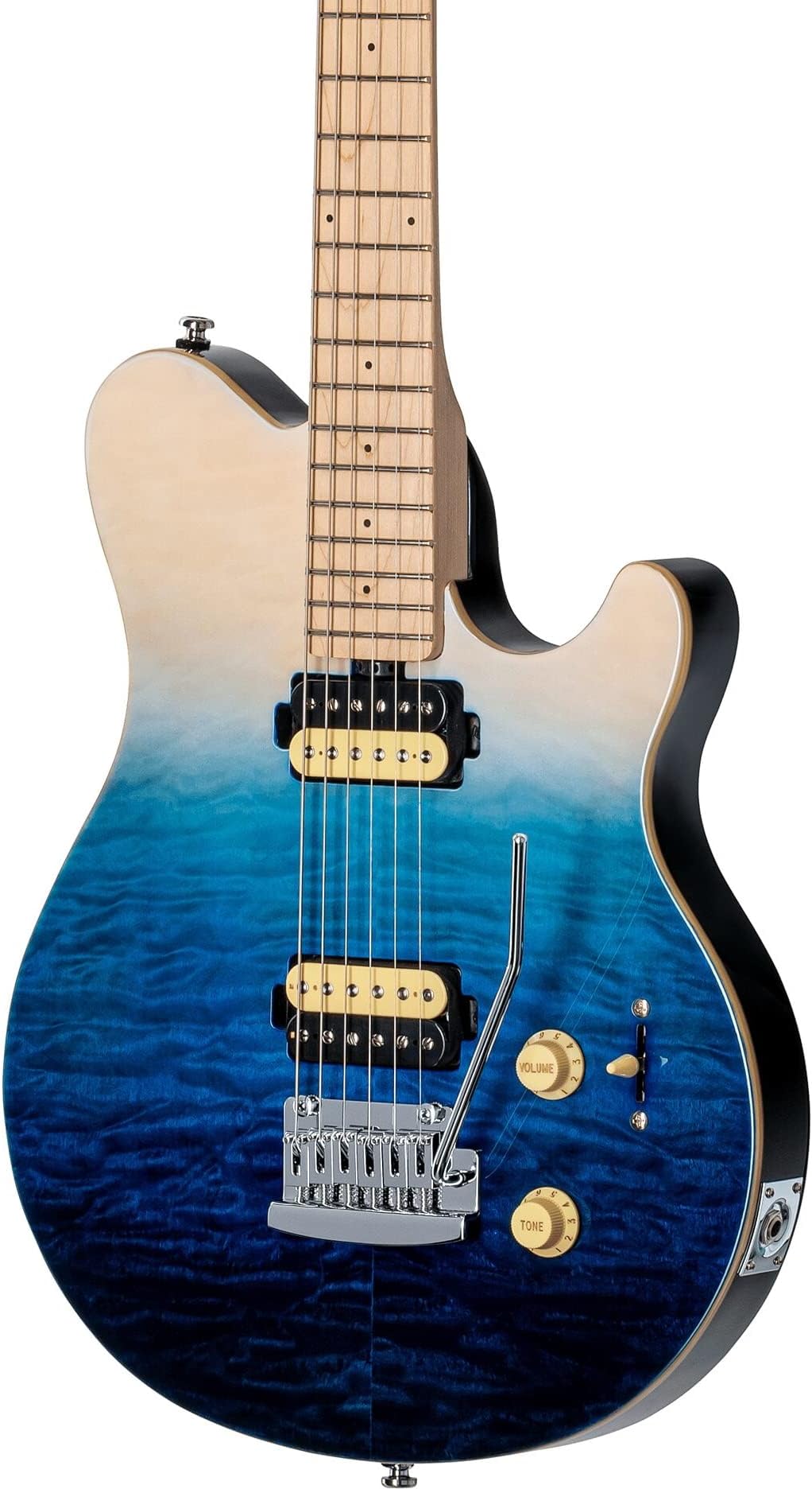 6 String Solid-Body Electric Guitar, Right, Spectrum Blue (AX3QM-SPB-M1)