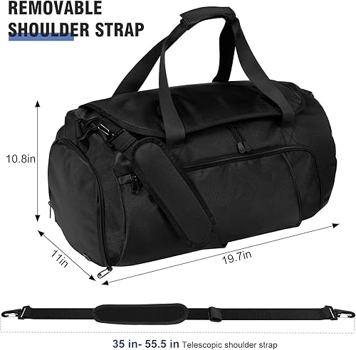 Miniatura 2 de Bolsa de gimnasio para hombres y mujeres con compartimento para zapatos y bolsillo húmedo, bolsa de gimnasio deportiva resistente al agua, bolsa de