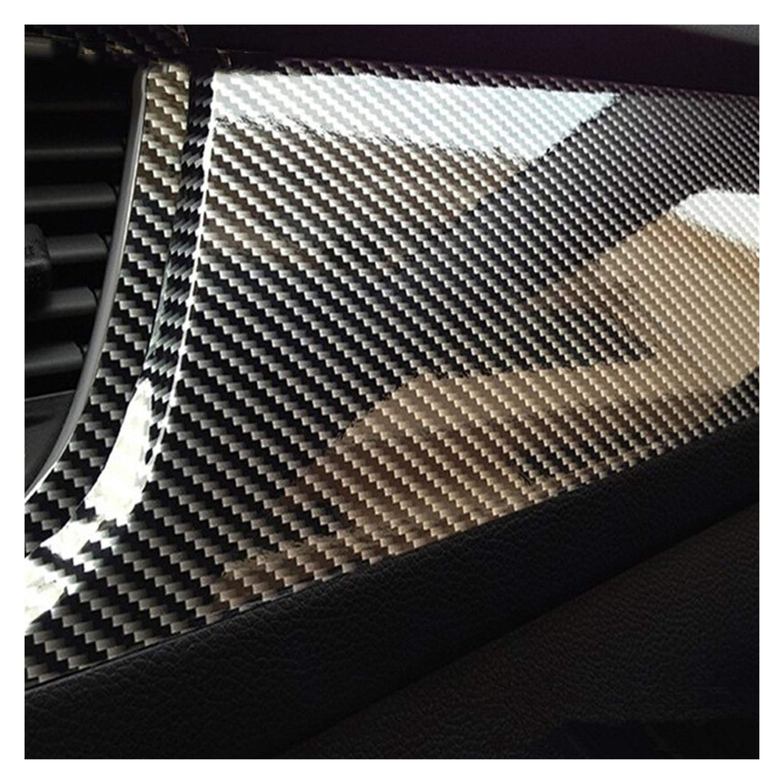 Auto Schutz Carbon Folie, 5D Carbon-Faser-Wrapping-Vinylfilm-Motorrad-Tablet Aufkleber auf dem Auto Auto-Zubehör Auto-Styling(Silver,50x600cm)