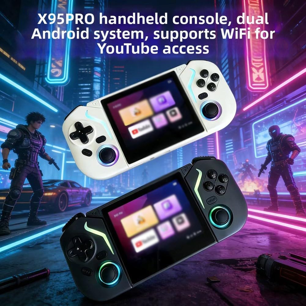 X95pro Console portable rétro avec plus de 20 000 jeux intégrés Écran IPS 3,5" Batterie 3000 mAh et stockage extensible jusqu'à 256 Go (Noir)
