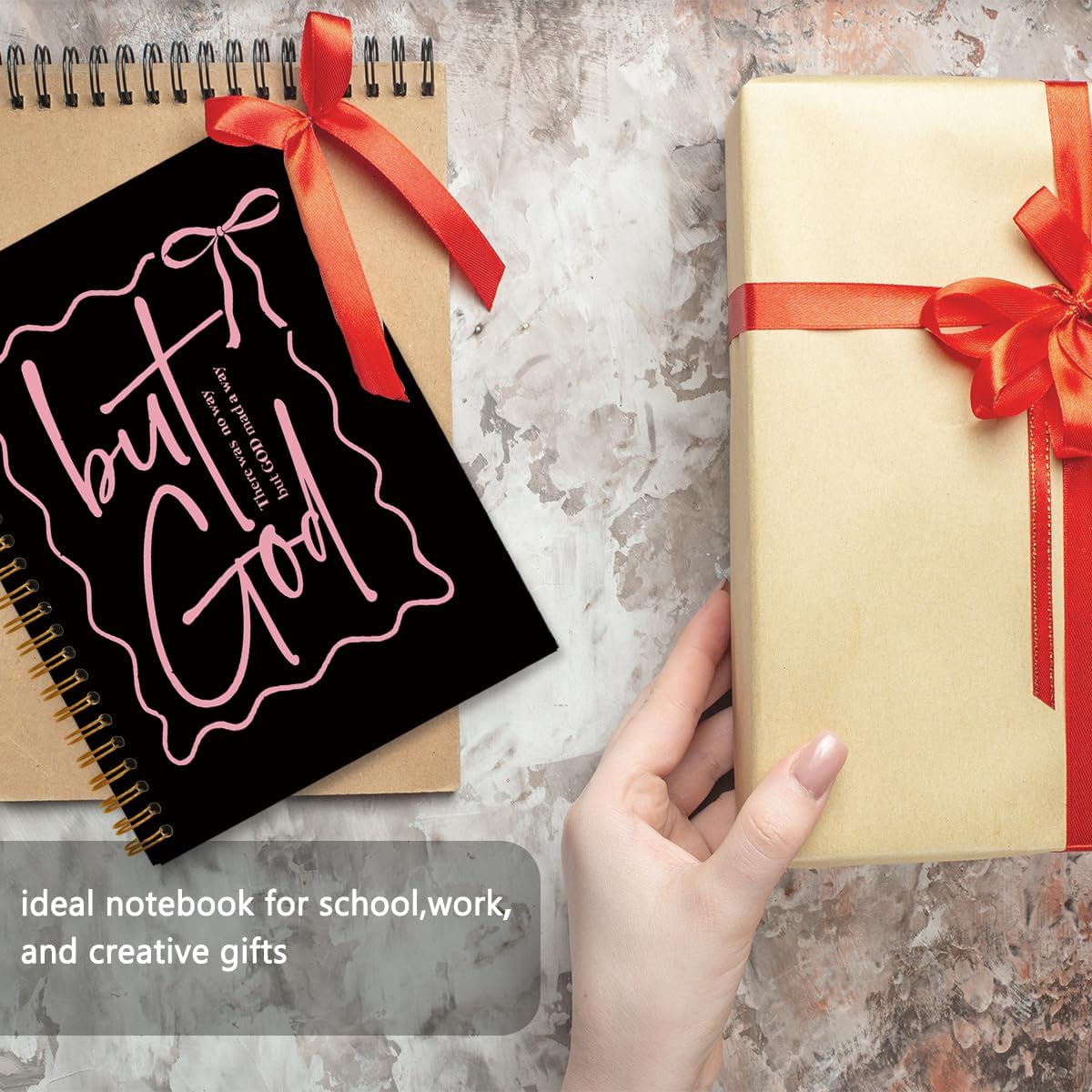 Preppy Christian Bible Notebook Journal Gifts for Women Teen Girls College School Office Bible Study Supplies, Black Pink Bow Prayer Journal for Woman Work Meeting Note Taking Notes, 5.5x8.3 - Image 5