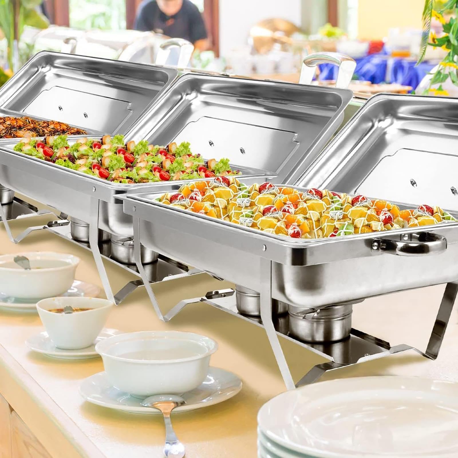 Scaldavivande for Buffet, Acciaio Inossidabile Rettangolare
