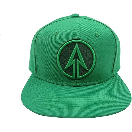 Green Arrow Logo: Snapback Cap with Solid Green Color