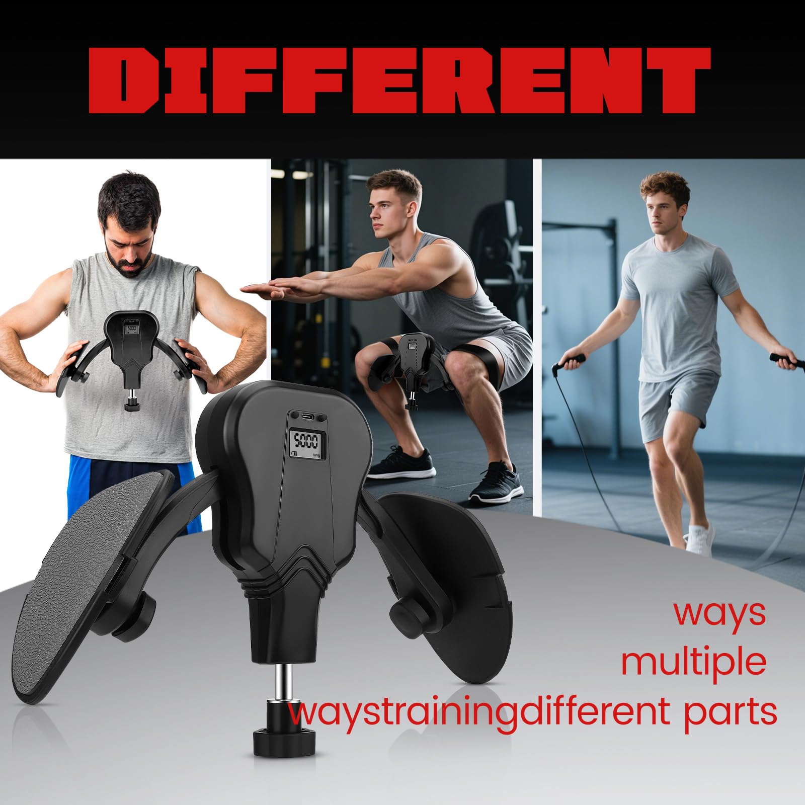 Allenatore Cosce con Display LCD 20-60KG Resistenza, Attrezzo Pressa Gambe per Donne/Uomini con Contatore Calorie, Rinforzo Pavimento Pelvico, Fitness Casa
