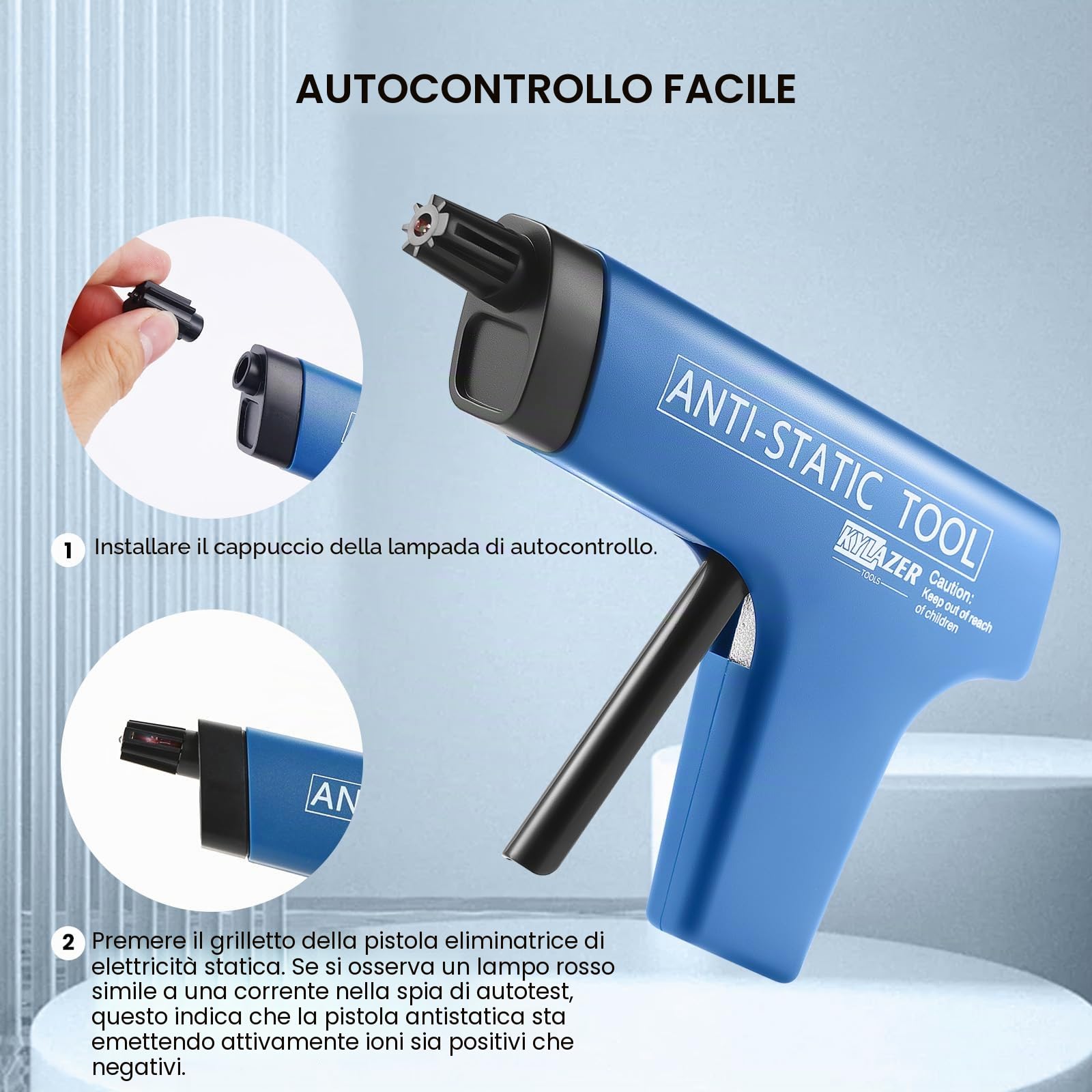 Pistola antistatica | Eliminatore statico | Pistola neutralizzatore statica | Rimozione di elettricità statica | Pulizia della Pellicola | Polvere delle Lenti