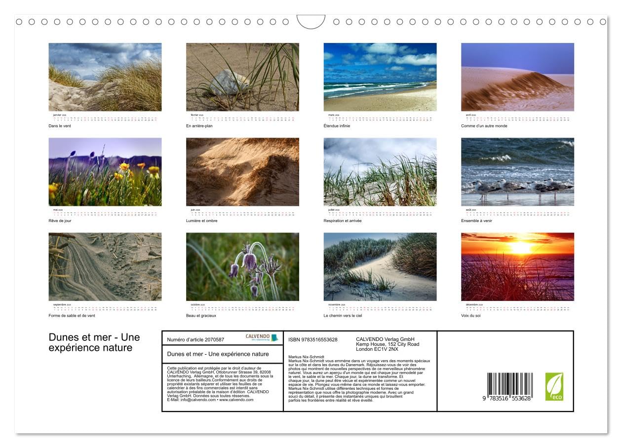 Dunes et mer - Une expérience nature (Calendrier mural 2026 DIN A3 vertical), CALVENDO calendrier mensuel: La mer et les dunes sont un habitat unique ... découvertes à l'observateur attentif.