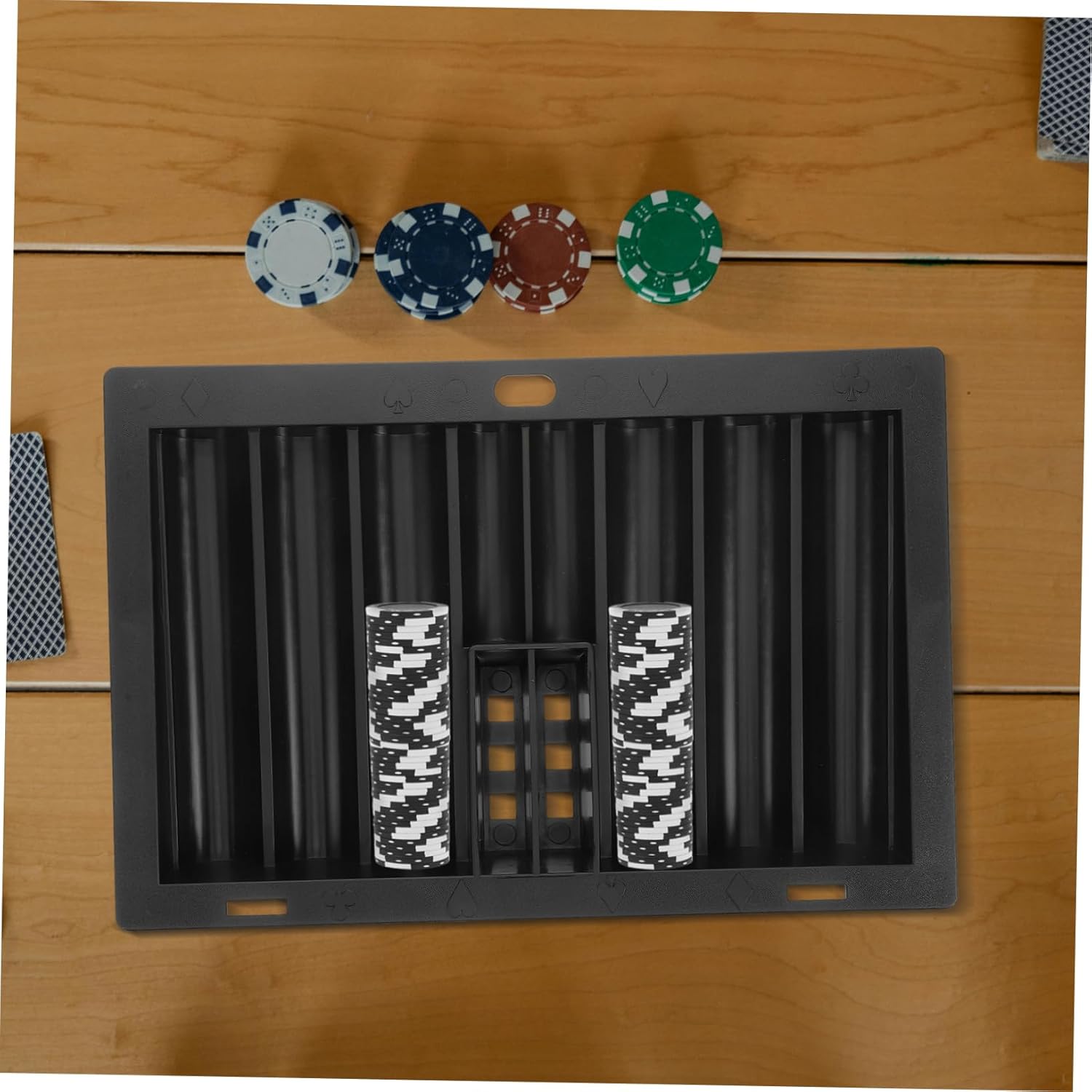 Vaguelly Multi-function Poker Chip Tray Portable Acrylic Poker Chip Case Organized Storage for Easy Gameplay