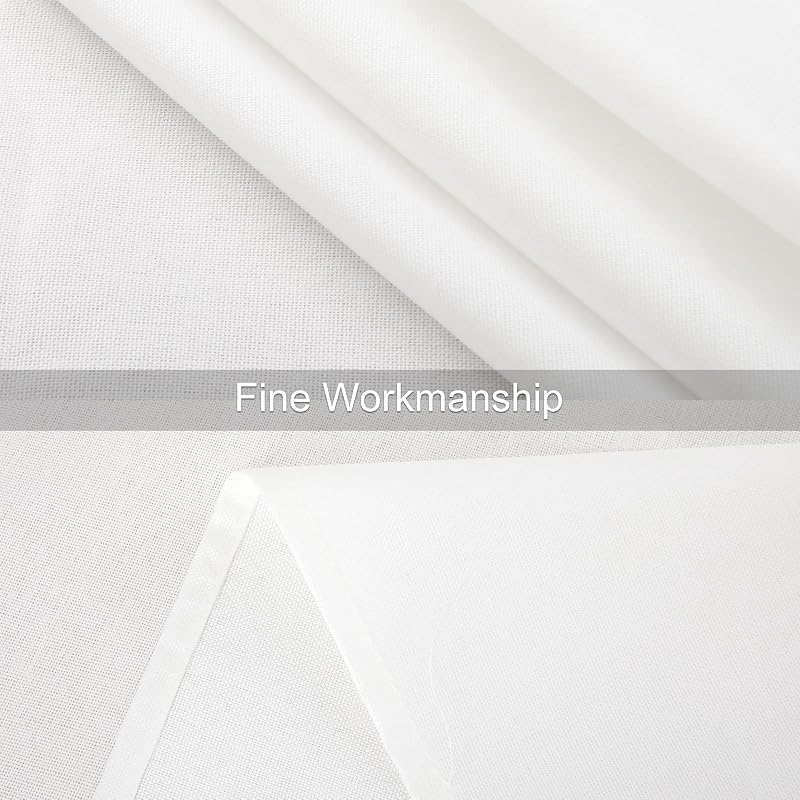 Homaxy Vízlepergető Asztalterítő Len Hatású 140x200 cm Fehér Mosható Foltálló Lótusz Effekt Asztalnemű