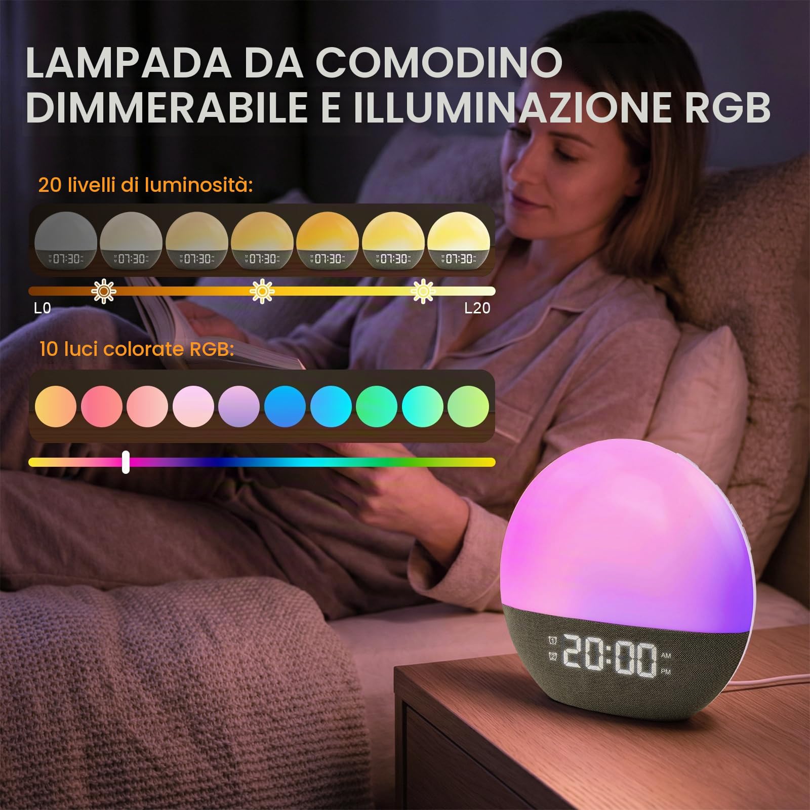 Focenat Sunrise alarm clock — immagine 4 di 15