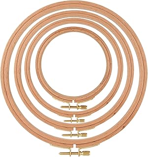 Ceso Stickrahmen Set mit 4 Stickringen | Verschiedene Größen Nährahmen, Stickrahmen aus Holz, Stickrahmen für Kunsthandwerk und Wanddekoration